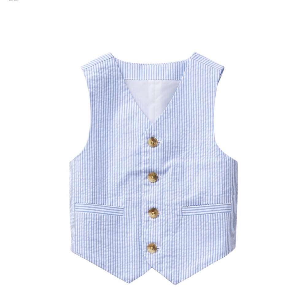 Janie and Jack two piece seersucker suit set 12-18m